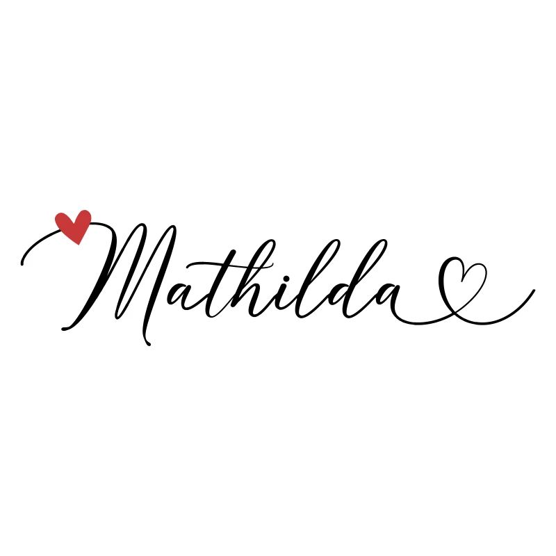 Mathilda Surname First name Calligraphy Heart