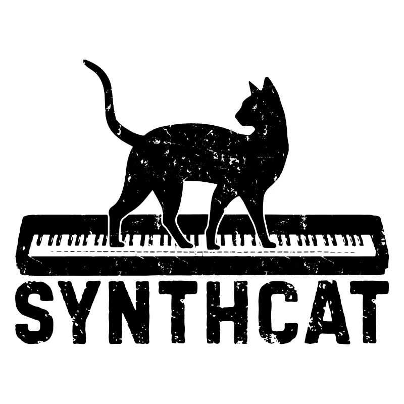 Synthcat Synthesizer Musiker Keyboard Geschenk
