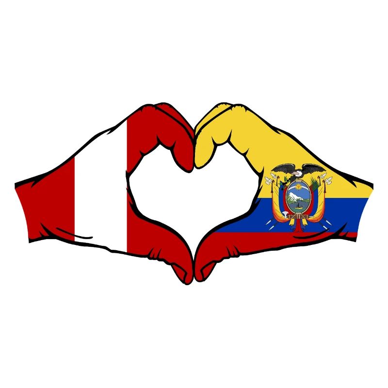 Peru Ecuador Flagge Herz