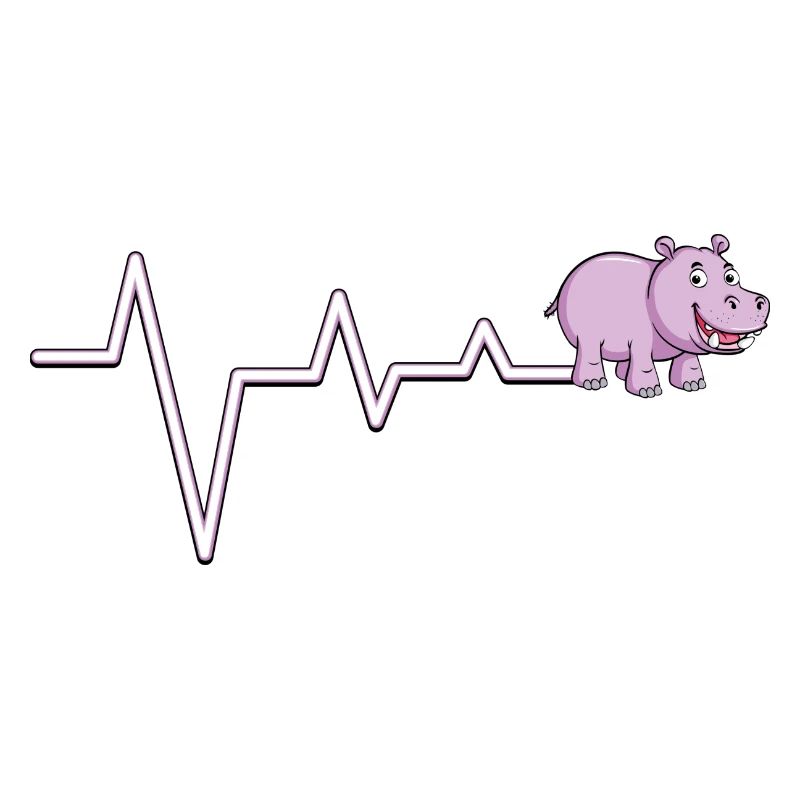 Pink Hippo Pulse ECG Graphic