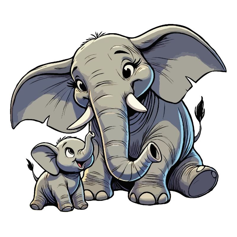 Afrikanischer Elefant Mutter und Kind