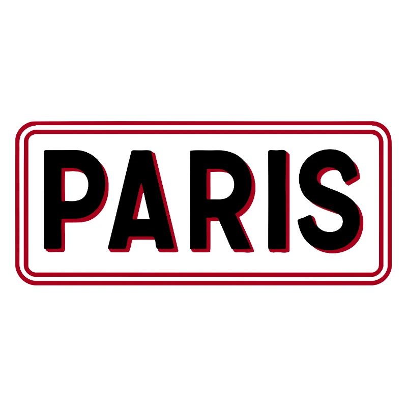 Pariser Red-Frame-Typografie