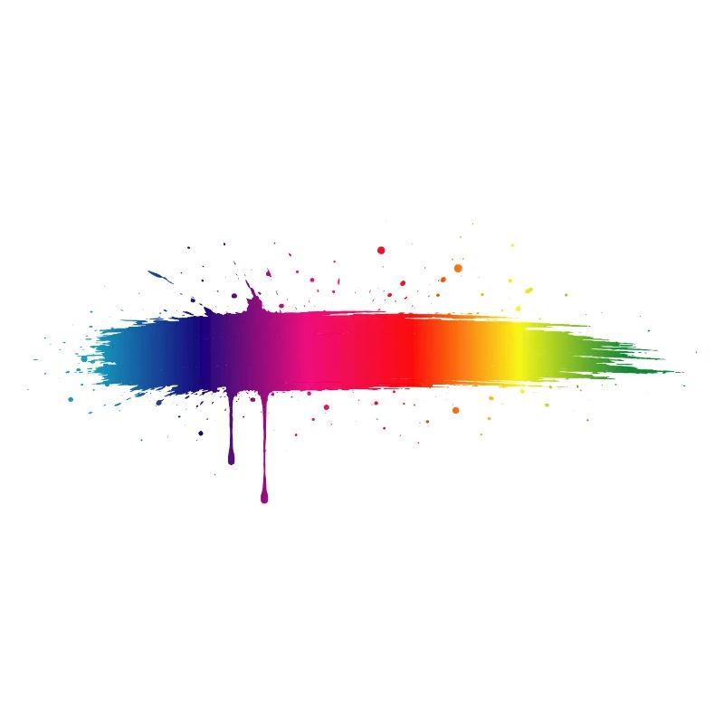 Rainbow Brush Stroke Gradient Splash