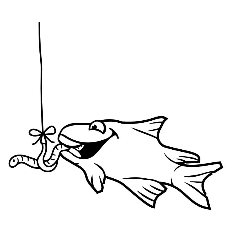 eat eat hunger worm hook fishhook string