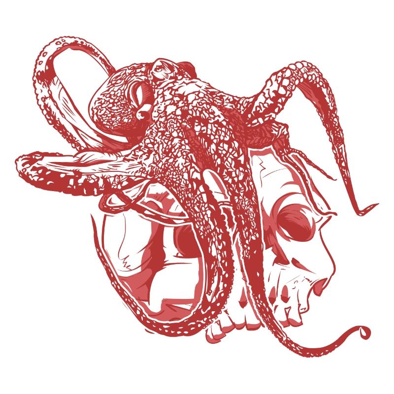 Octopus octopus on a skull gift