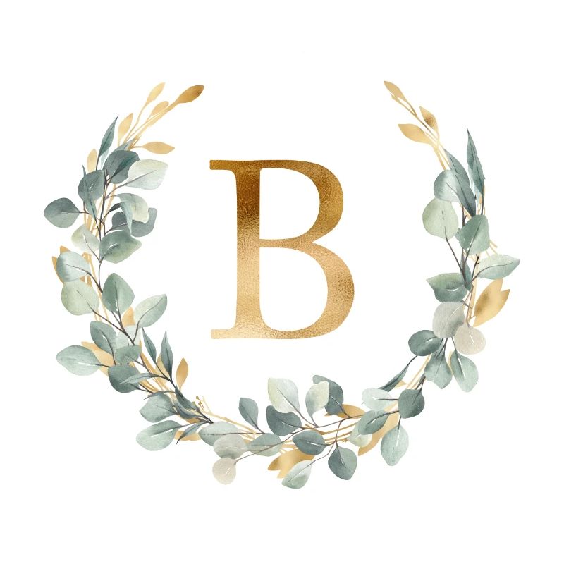 B Monogram Eucalyptus Wreath