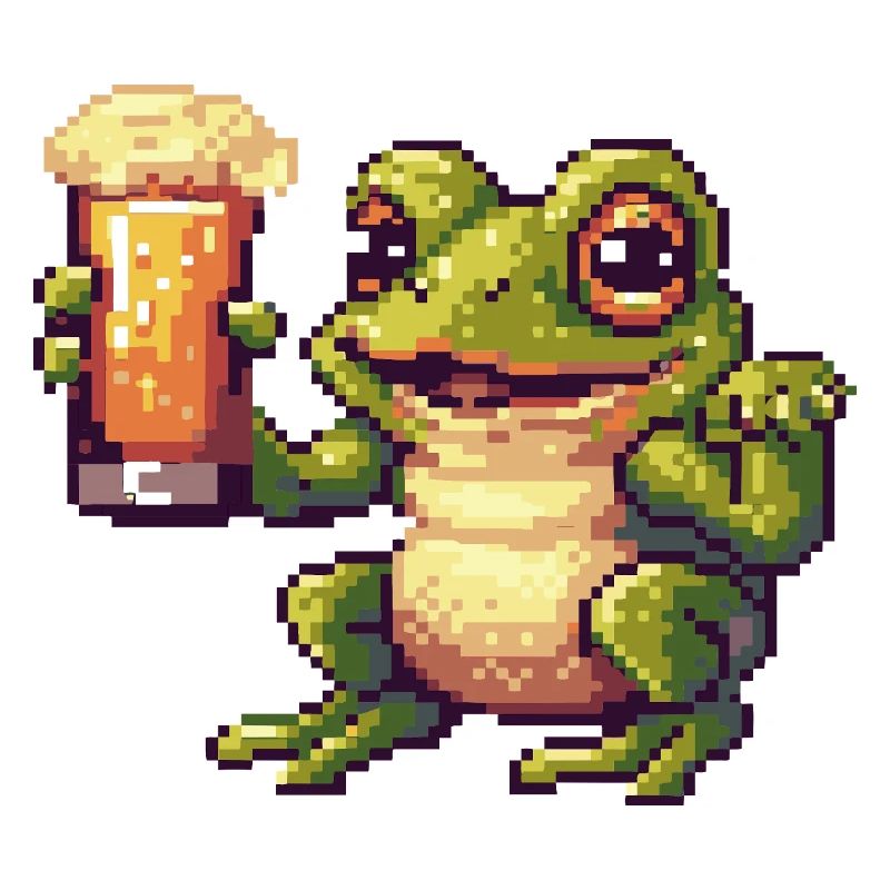 Frosch Pixel Bier