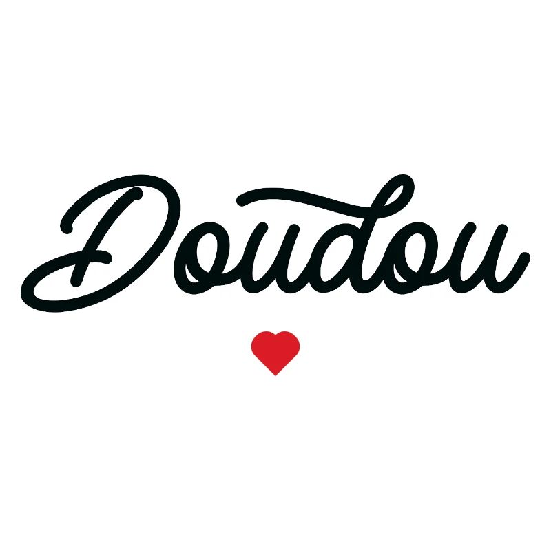 Doudou Coeur Script Noir