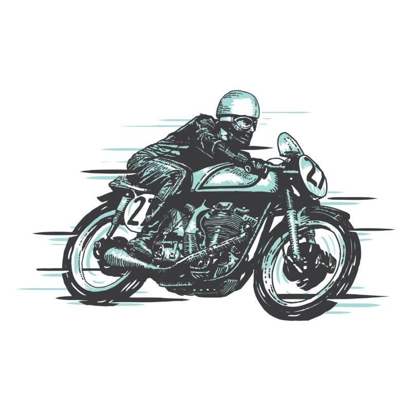 Motorradfahrer Oldtimer motorradrennen