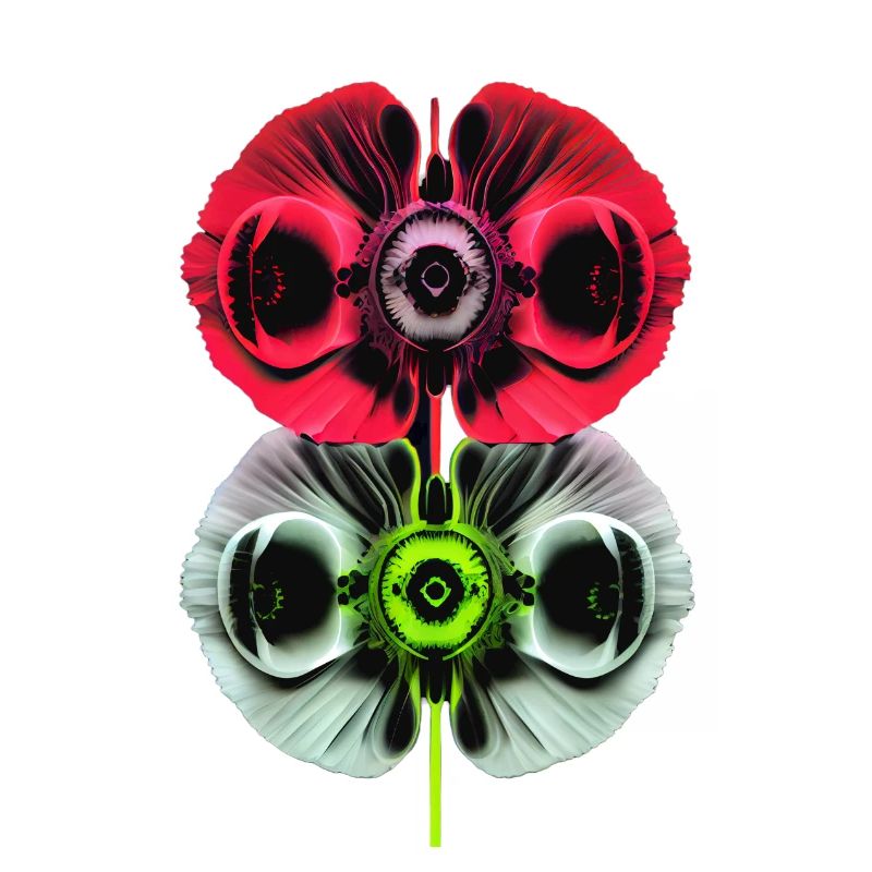 Psychedelische Mohnblüten