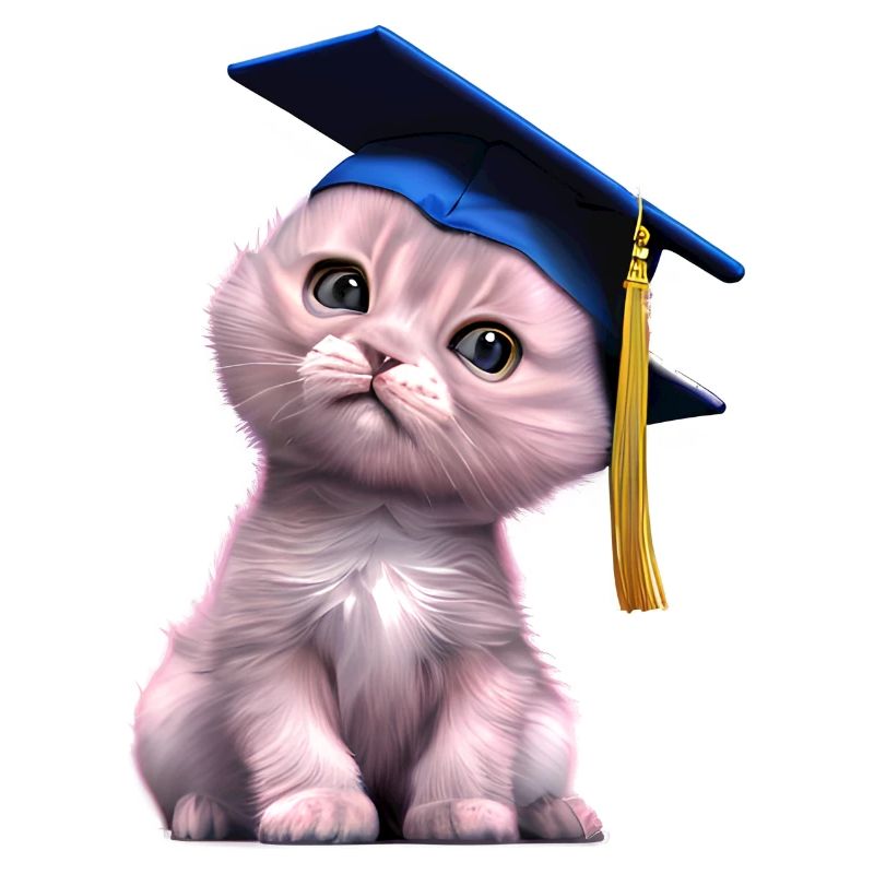 Bachelor Katze Schulabschluss Studium Absolvent