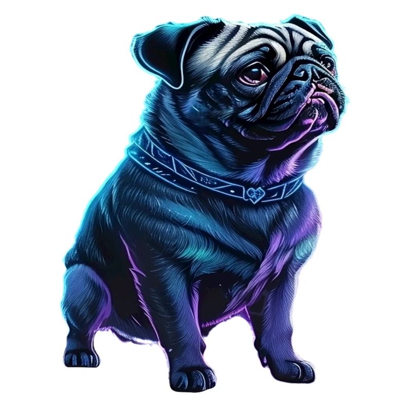 Futuristischer Neon-Mops
