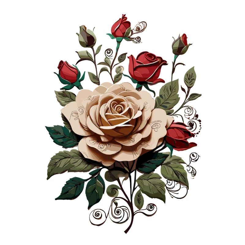 Rose dans le jardin