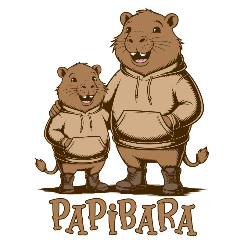 Papibara Papi Capybara Vater Lustig Papa Vatertag