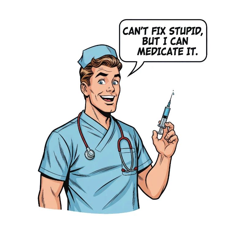 Funny Nurse Saying – Stupidity Medication