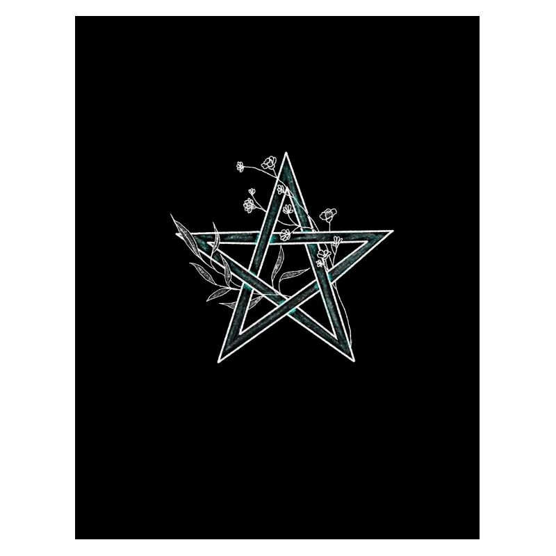 Blumenpentagramm Schwarz