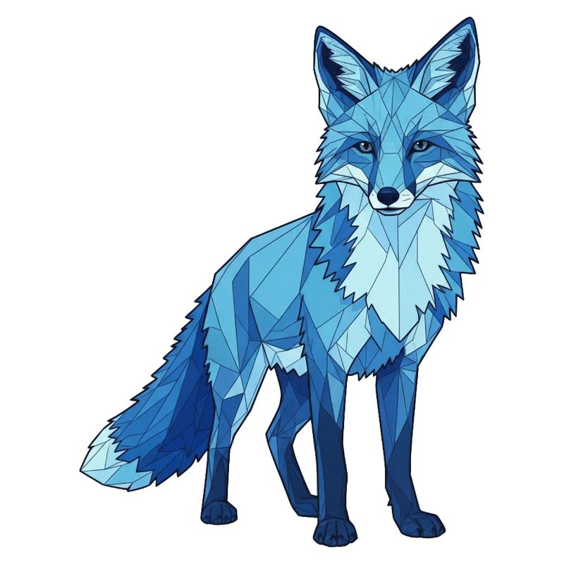 Blue polygon fox
