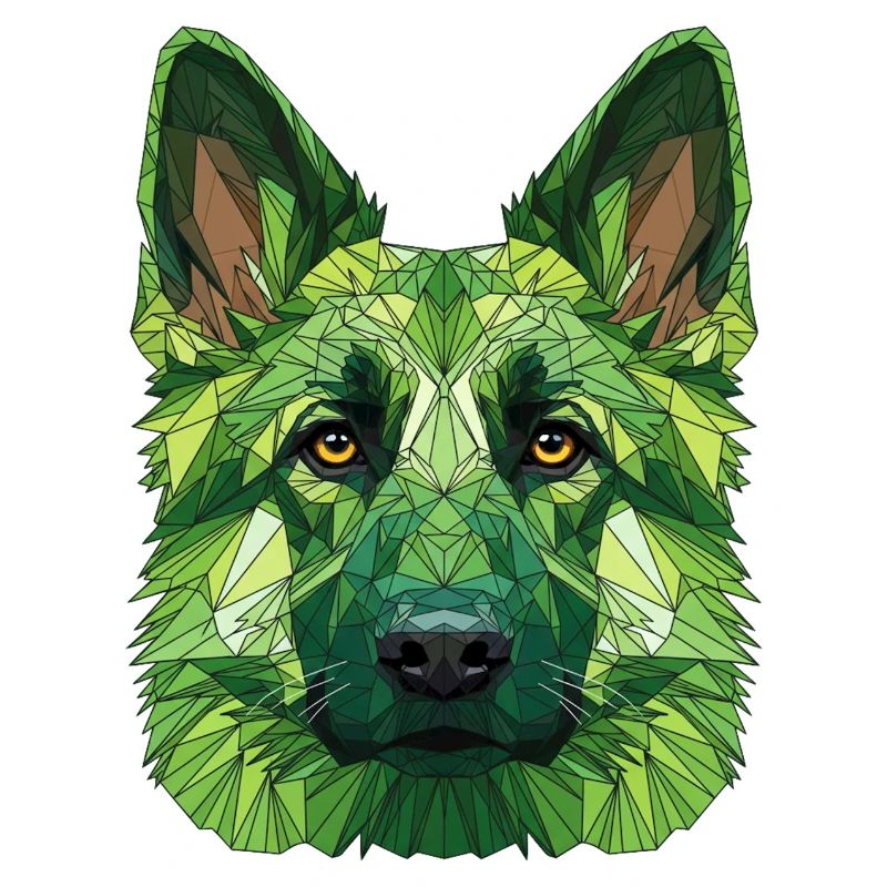 Green polygon wolf