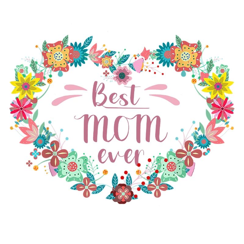 Best MOM ever Beste Mutter mit Herz aus Blumen