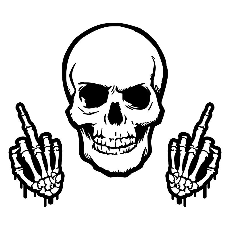 skull middlefinger
