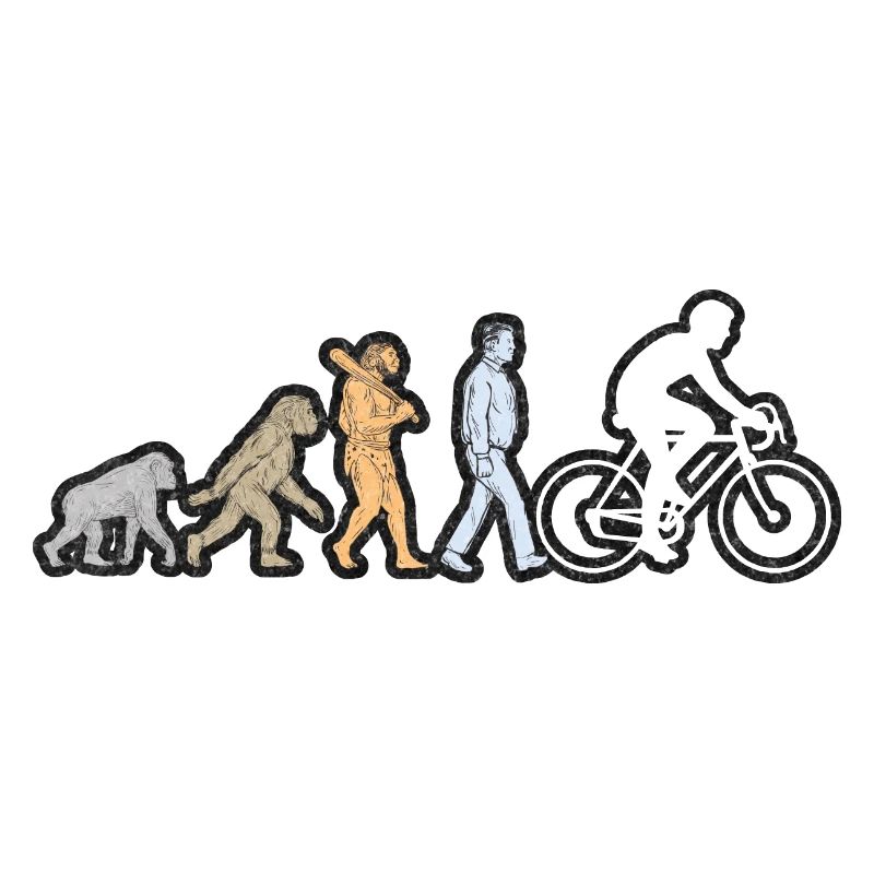 Evolution du vélo Homme blanc grunge