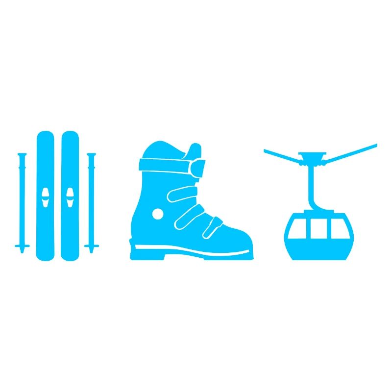 Ski Design in blau