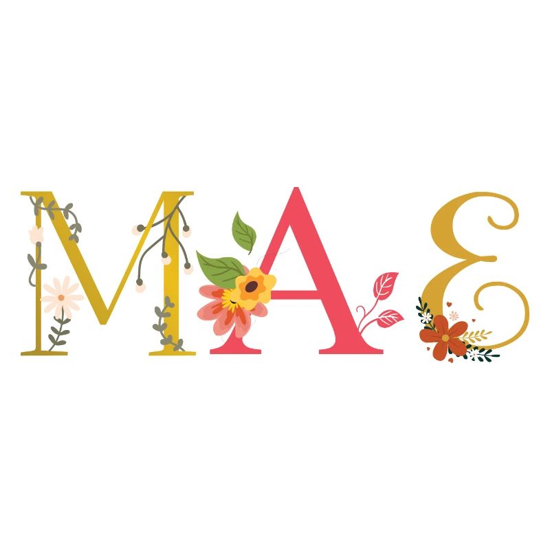 Nom MAE Décoré de Fleurs