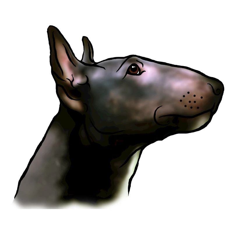 Bull Terrier Head in Profile Comic Style