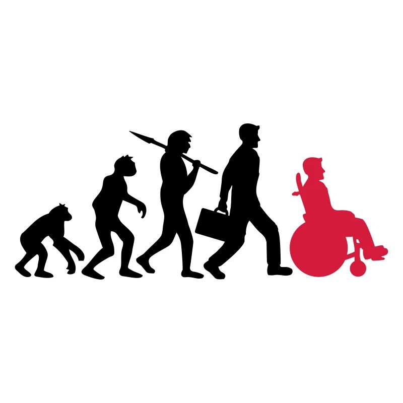 evolution rollstuhl entwicklung silhouette behinde
