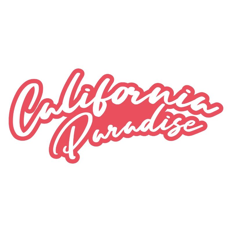 California Paradise cursive retro logo
