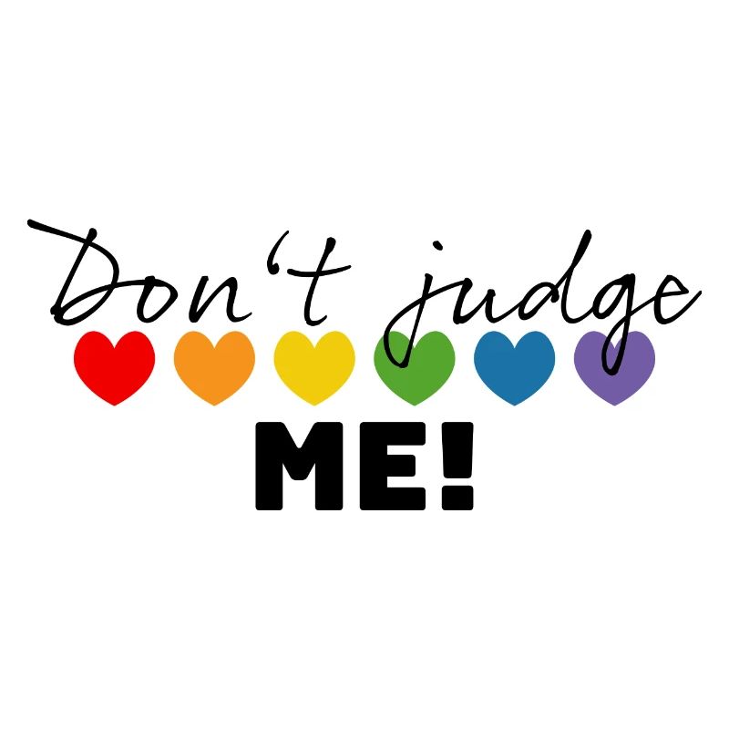 Regenbogenherzchen dont judge me schwarz