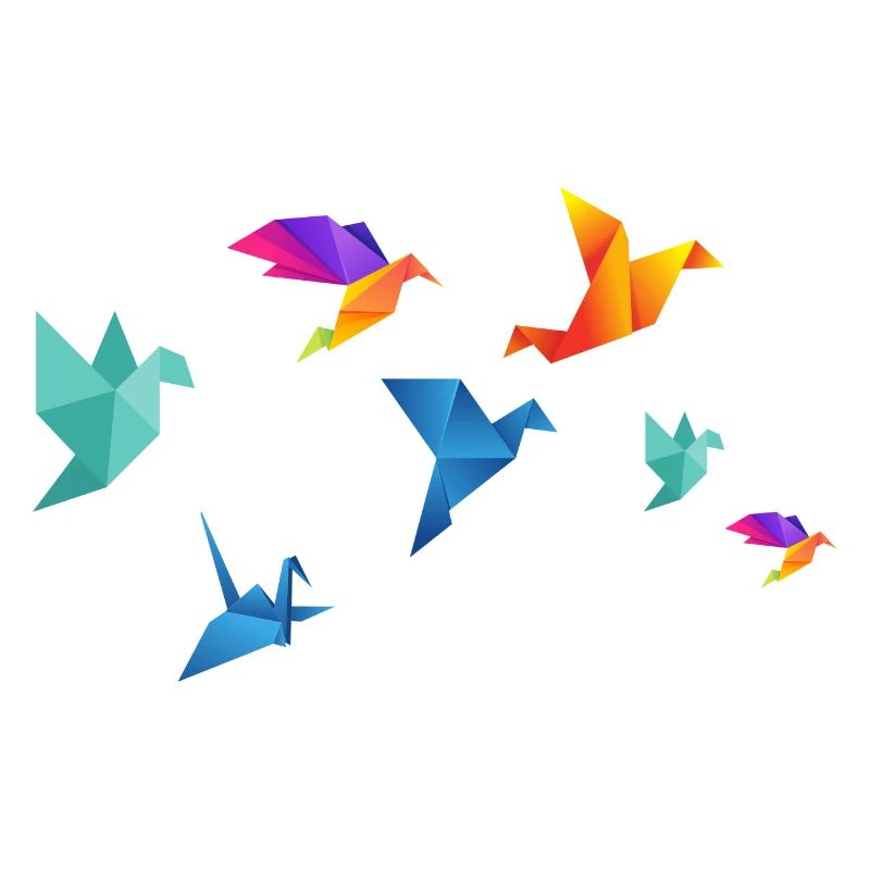 Oiseaux en papier multicolore