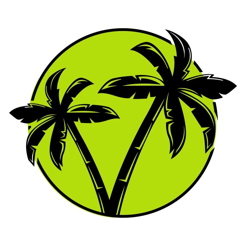 Palm Tree Silhouette Circle 1
