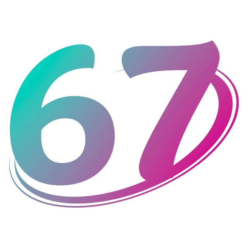 Numéro 67 multicolore