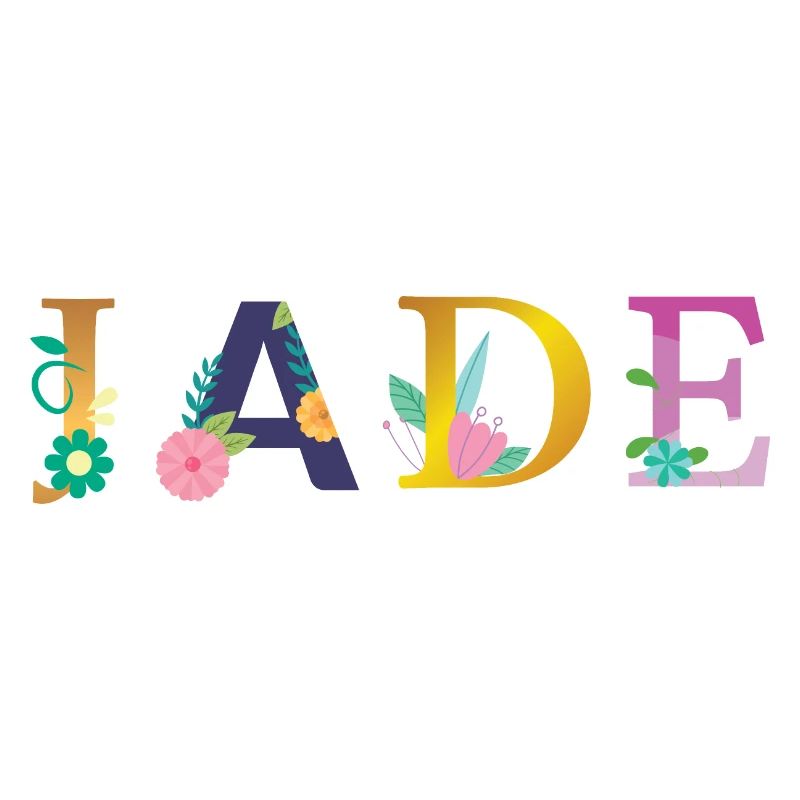 JADE Name mit Blumen geschmückt