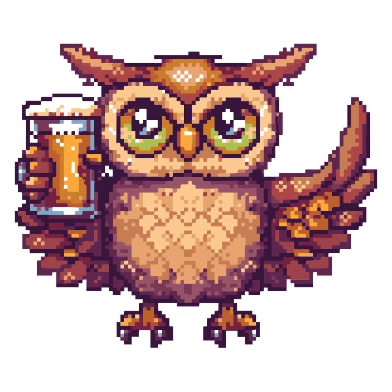 Eule Pixel Bier