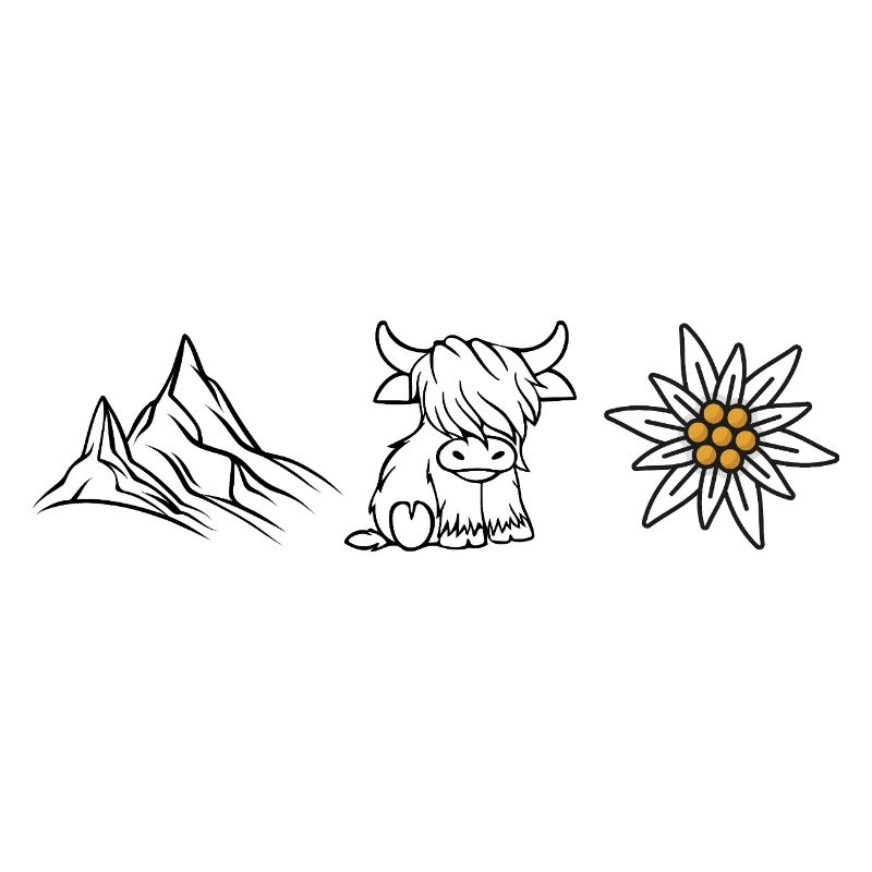Mountains Cow Edelweiss_Wandershirt