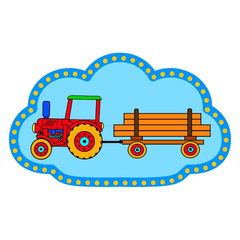 Roter Traktor / Traktor mit Hänger