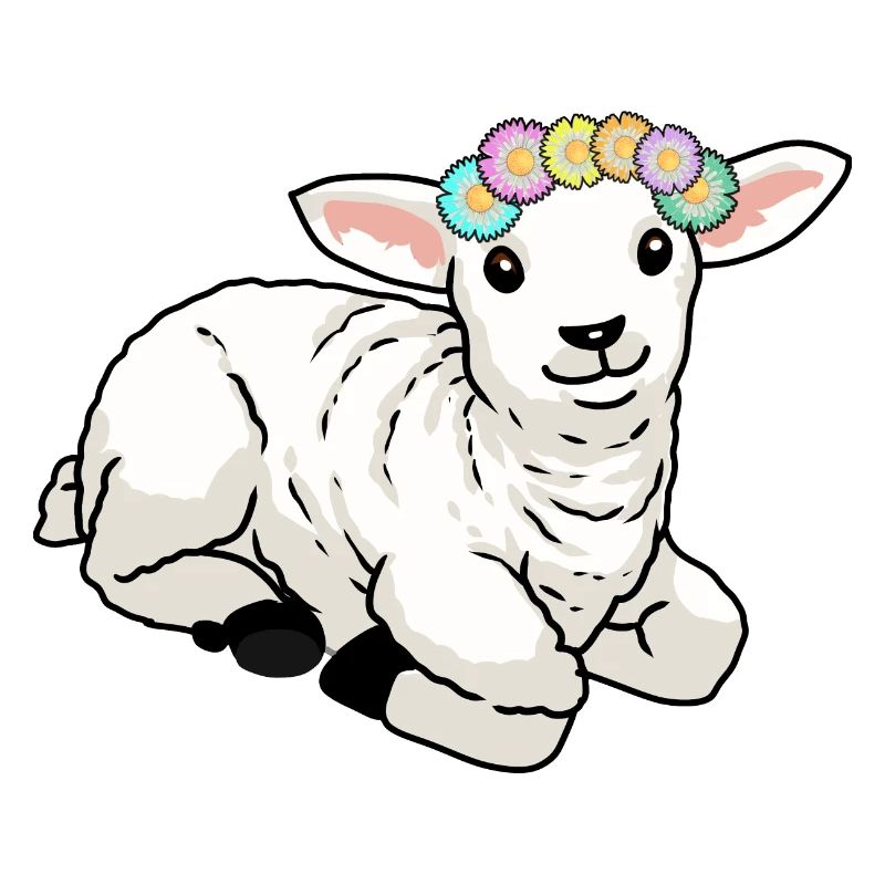 Happy Easter Lamb Sheep Easter Greetings Children