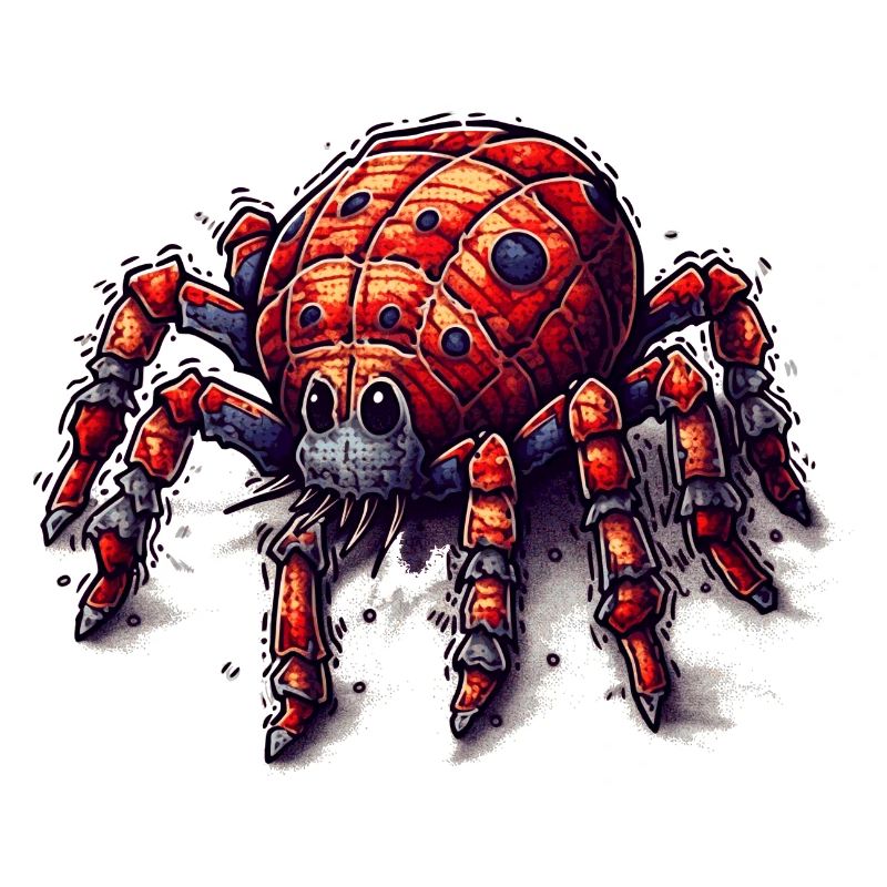 Drôle de petite araignée comique mignonne et colorée