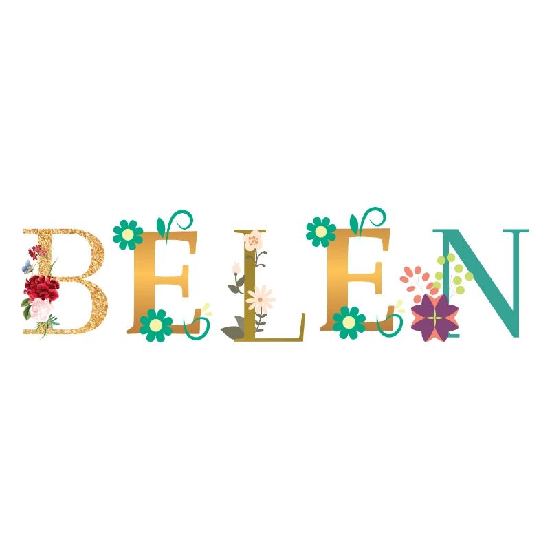 Le nom BELEN décoré de fleurs