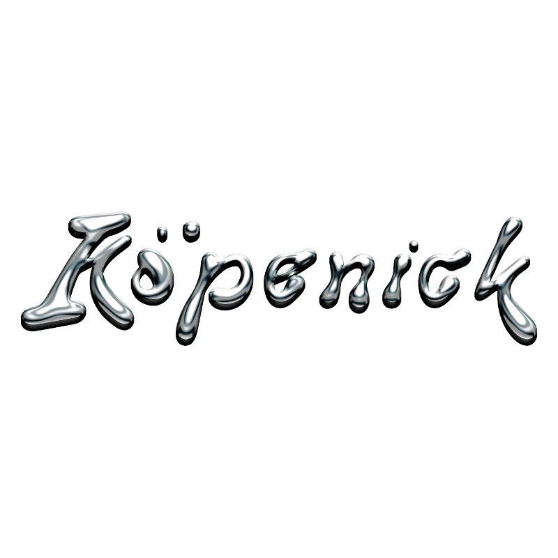 Köpenick Liquid Chrome Typography