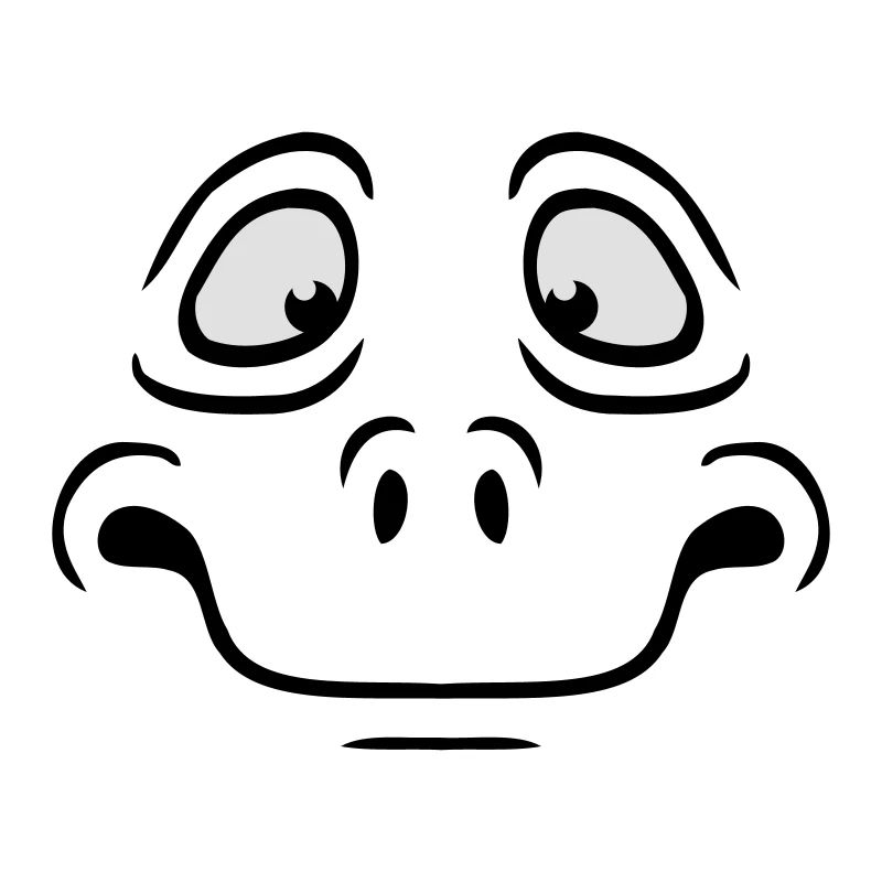 Insecure Anxious Comic Cartoon Face