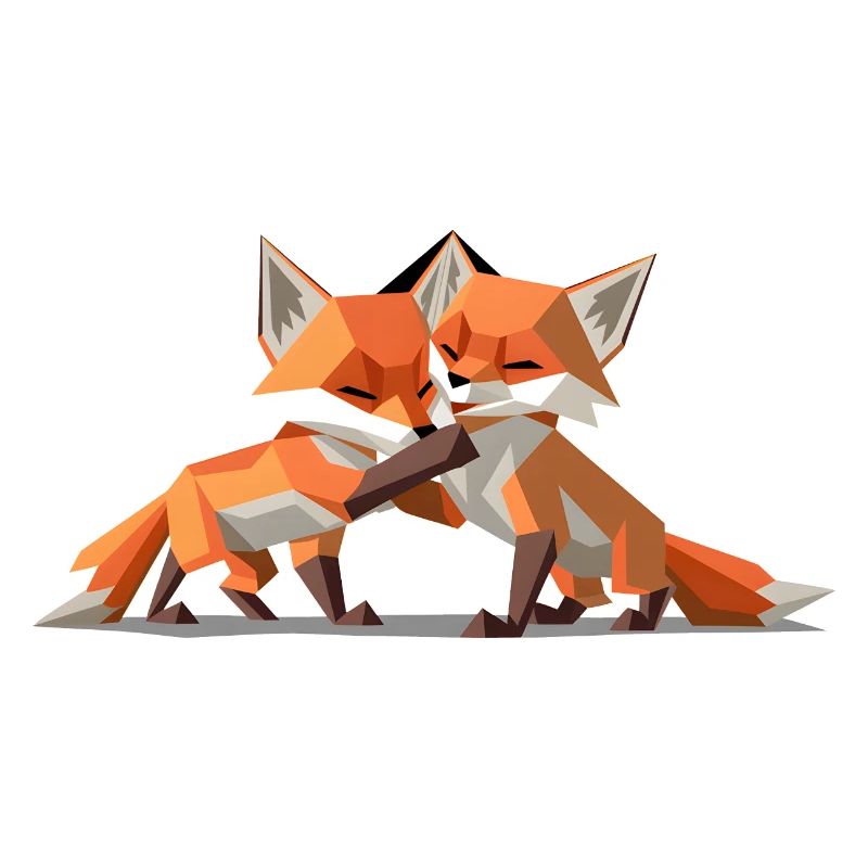 Low-poly Fox Cubs
