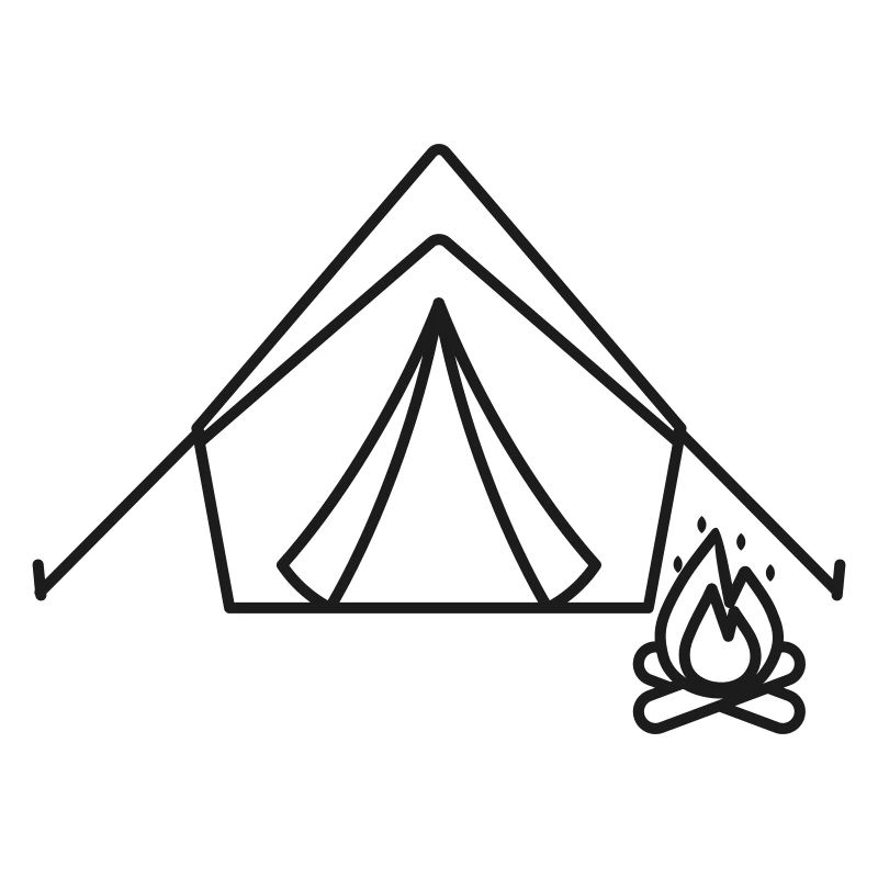 Camping Tent Campfire Icon