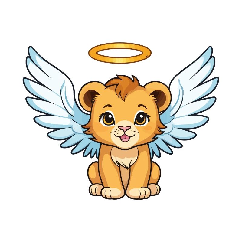 Lion Bébé Ange – Doux et Céleste