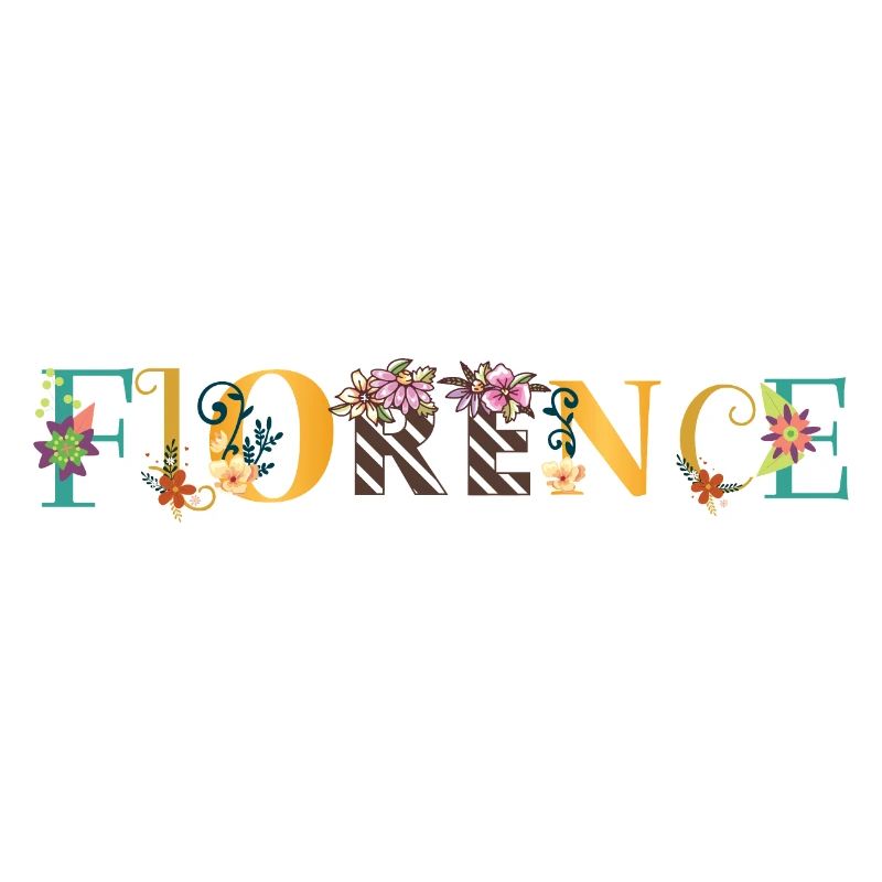 FLORENCE Nom Art Avec Fleurs Brodées