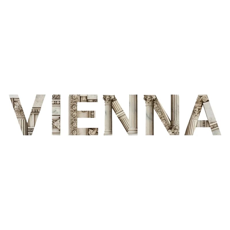 Vienna Typography with classical architecture