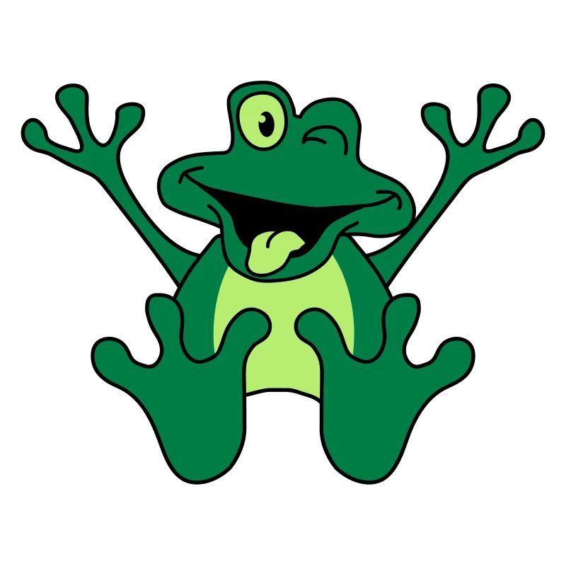 Funny Sitting Comic Frog