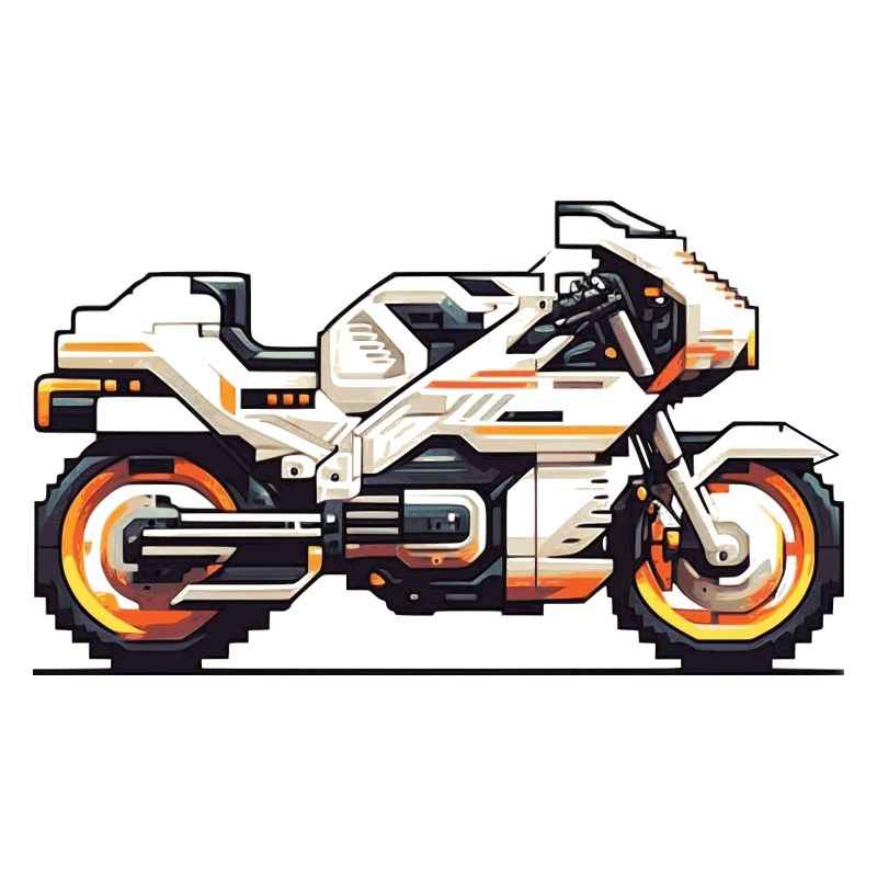 Machine de course de moto 8 bits en tant que graphiques vectoriels